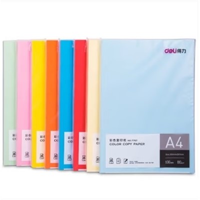 得力(deli)7757 噴墨/相片紙/卡紙 淺紅色粉紅打印紙多色彩色紙